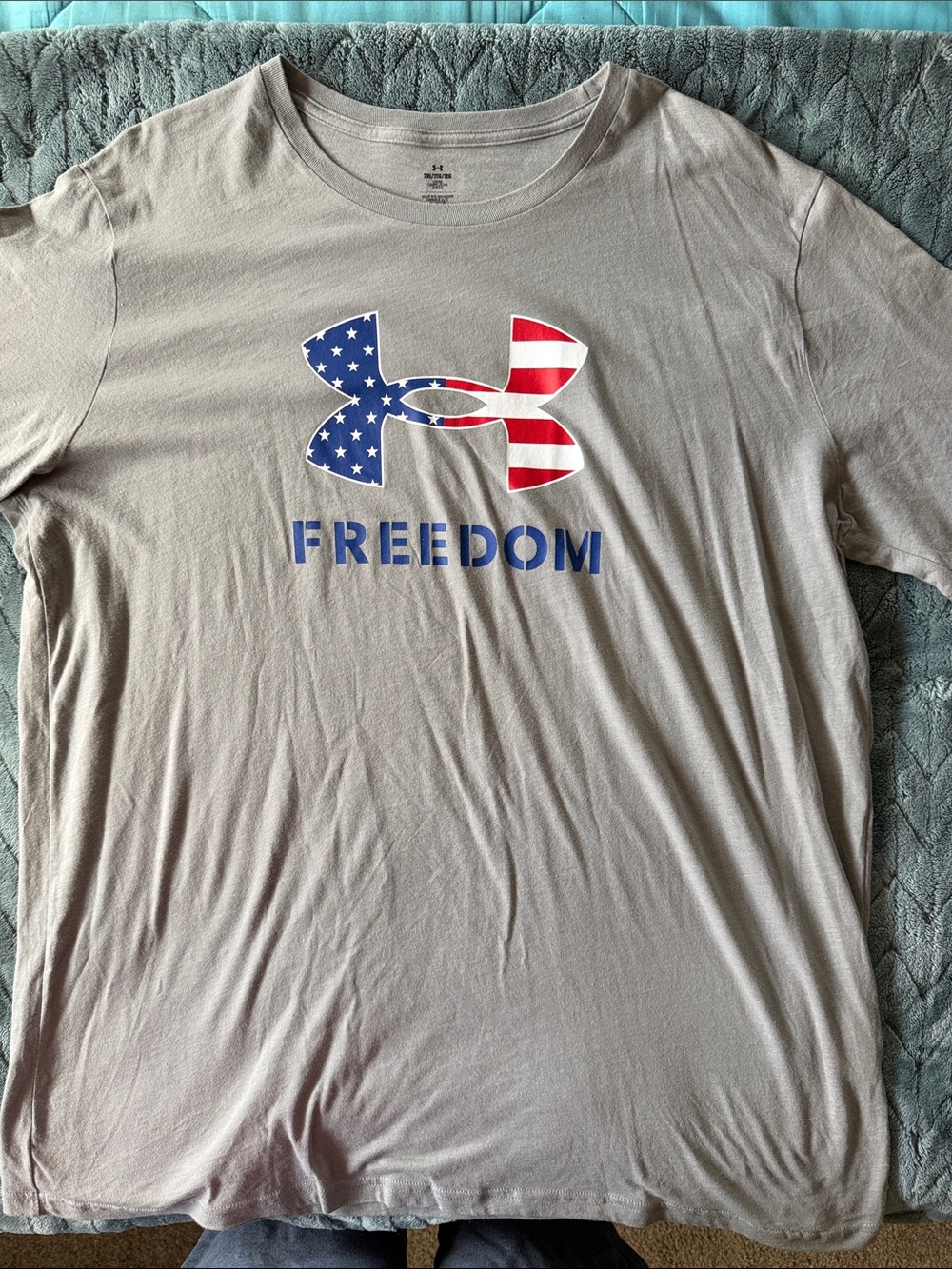 Under Armour Men's Beige Freedom Graphic Tee with USA Logo
